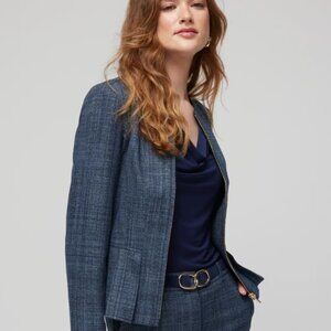 WHBM Cross Hatch Flirty Jacket Blue Size 6